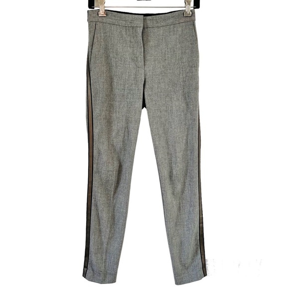 Zara Light Grey Fitted Ankle Mid Rise Tuxedo Trousers Pants Size XS - Picture 3 of 8